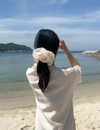 Small floral scrunchie double large size scrunchie