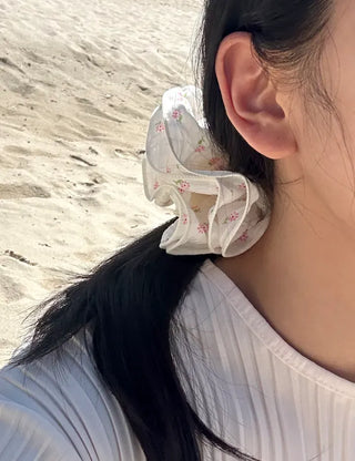 Small floral scrunchie double large size scrunchie