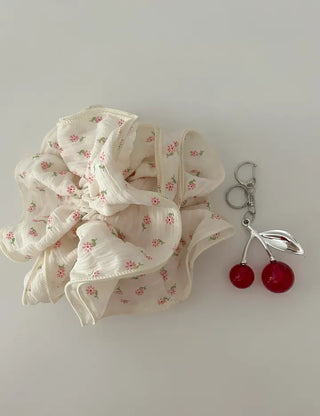 Small floral scrunchie double large size scrunchie