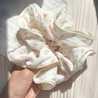 Small floral scrunchie double large size scrunchie