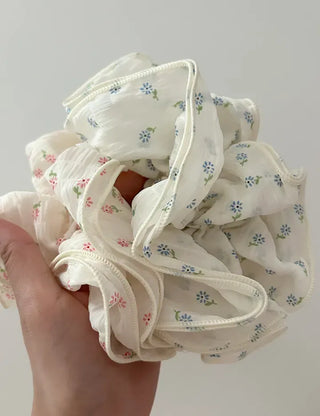 Small floral scrunchie double large size scrunchie