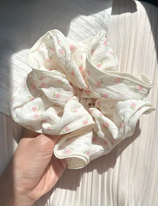 Small floral scrunchie double large size scrunchie