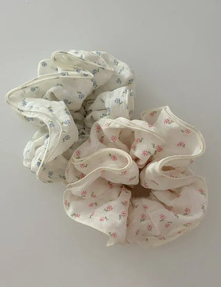 Small floral scrunchie double large size scrunchie