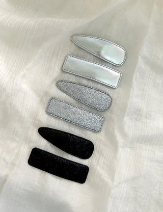 Set of 2 Silver Snap Clips for Summer Daily Side Hair Clips