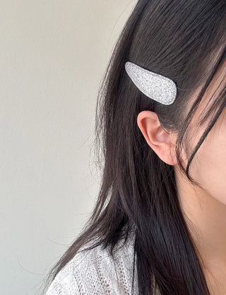 Set of 2 Silver Snap Clips for Summer Daily Side Hair Clips