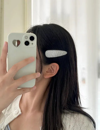Set of 2 Silver Snap Clips for Summer Daily Side Hair Clips