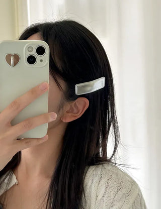 Set of 2 Silver Snap Clips for Summer Daily Side Hair Clips
