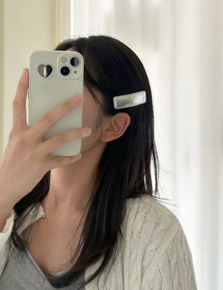 Set of 2 Silver Snap Clips for Summer Daily Side Hair Clips