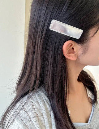 Set of 2 Silver Snap Clips for Summer Daily Side Hair Clips