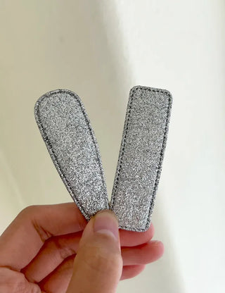 Set of 2 Silver Snap Clips for Summer Daily Side Hair Clips