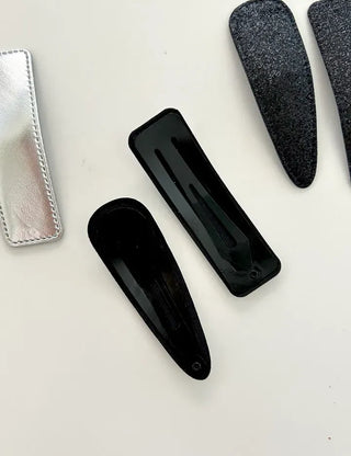 Set of 2 Silver Snap Clips for Summer Daily Side Hair Clips