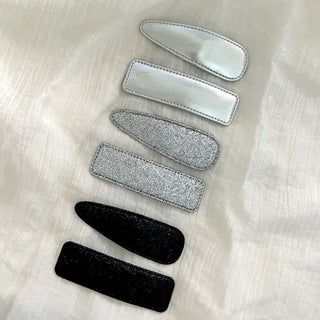 Set of 2 Silver Snap Clips for Summer Daily Side Hair Clips