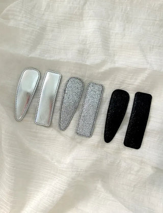 Set of 2 Silver Snap Clips for Summer Daily Side Hair Clips