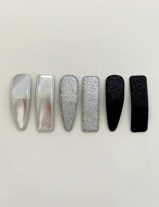 Set of 2 Silver Snap Clips for Summer Daily Side Hair Clips