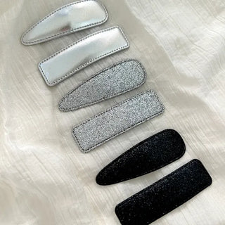 Set of 2 Silver Snap Clips for Summer Daily Side Hair Clips