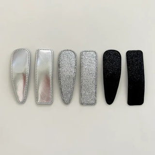 Set of 2 Silver Snap Clips for Summer Daily Side Hair Clips