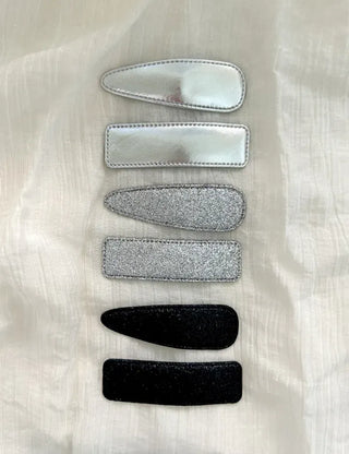 Set of 2 Silver Snap Clips for Summer Daily Side Hair Clips