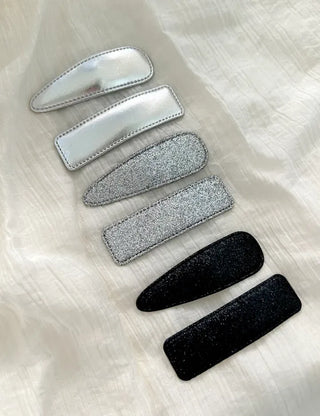 Set of 2 Silver Snap Clips for Summer Daily Side Hair Clips