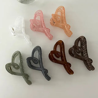 1+1 Marvel Drawing Heart Clear Claw Clip Updo Hair Pin