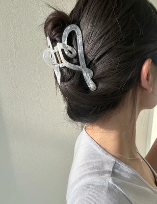 1+1 Marvel Drawing Heart Clear Claw Clip Updo Hair Pin
