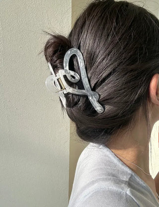 1+1 Marvel Drawing Heart Clear Claw Clip Updo Hair Pin