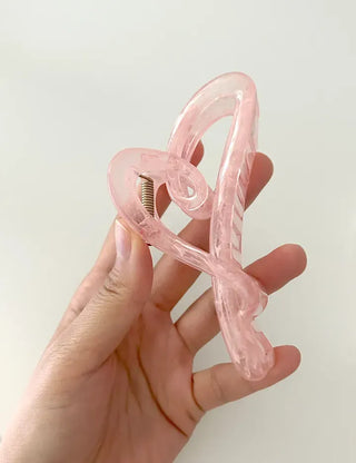 1+1 Marvel Drawing Heart Clear Claw Clip Updo Hair Pin