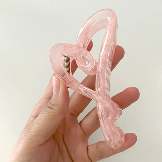 1+1 Marvel Drawing Heart Clear Claw Clip Updo Hair Pin