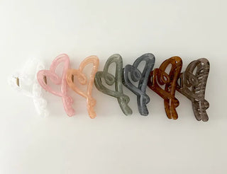 1+1 Marvel Drawing Heart Clear Claw Clip Updo Hair Pin