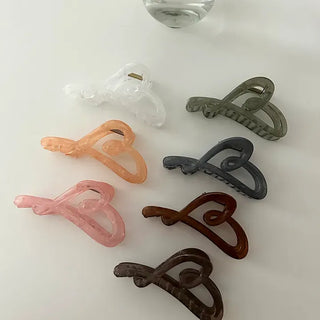 1+1 Marvel Drawing Heart Clear Claw Clip Updo Hair Pin
