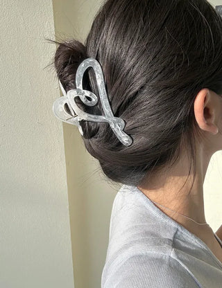 1+1 Marvel Drawing Heart Clear Claw Clip Updo Hair Pin