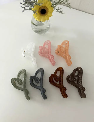 1+1 Marvel Drawing Heart Clear Claw Clip Updo Hair Pin