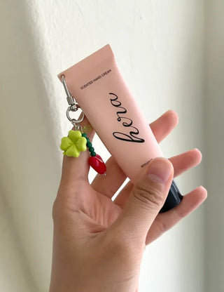 Vivid Heart Keyring Four-Leaf Clover Bead Keyholder Keychain Phone Strap