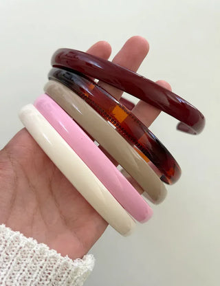 1+1 Slim Acrylic Headband Basic Daily Plain Hairband