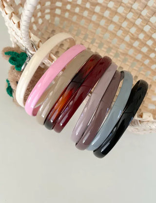 1+1 Slim Acrylic Headband Basic Daily Plain Hairband