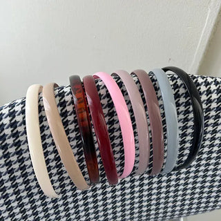 1+1 Slim Acrylic Headband Basic Daily Plain Hairband