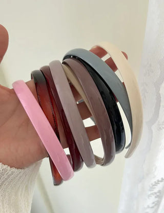 1+1 Slim Acrylic Headband Basic Daily Plain Hairband
