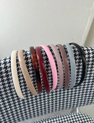 1+1 Slim Acrylic Headband Basic Daily Plain Hairband