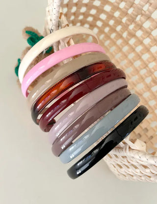 1+1 Slim Acrylic Headband Basic Daily Plain Hairband