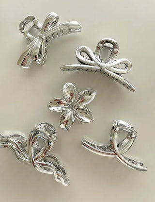Silver Claw Clip Collection Large Updo Summer Hairpins Hairpins