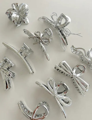 Silver Claw Clip Collection Large Updo Summer Hairpins Hairpins