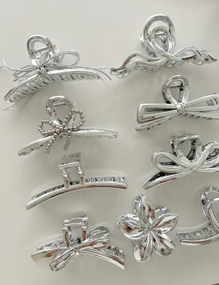 Silver Claw Clip Collection Large Updo Summer Hairpins Hairpins