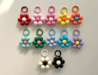 Round Flower Keyring Beaded Flower Phone Strap Keychain