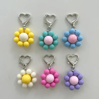Mini Flower Keyring Beaded Flower Phone Strap Loop