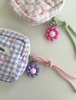 Mini Flower Keyring Beaded Flower Phone Strap Loop