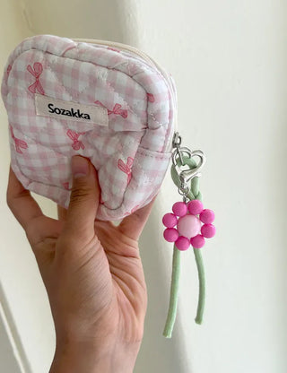Mini Flower Keyring Beaded Flower Phone Strap Loop