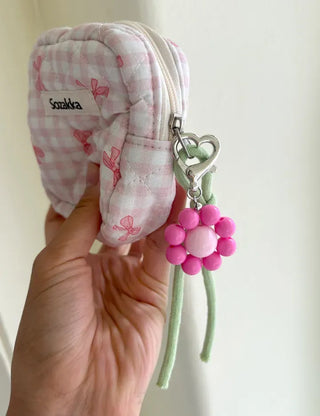 Mini Flower Keyring Beaded Flower Phone Strap Loop