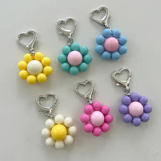 Mini Flower Keyring Beaded Flower Phone Strap Loop