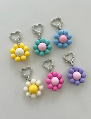 Mini Flower Keyring Beaded Flower Phone Strap Loop