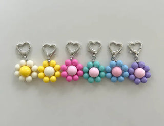Mini Flower Keyring Beaded Flower Phone Strap Loop