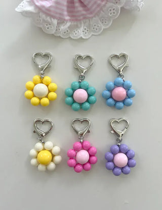 Mini Flower Keyring Beaded Flower Phone Strap Loop
